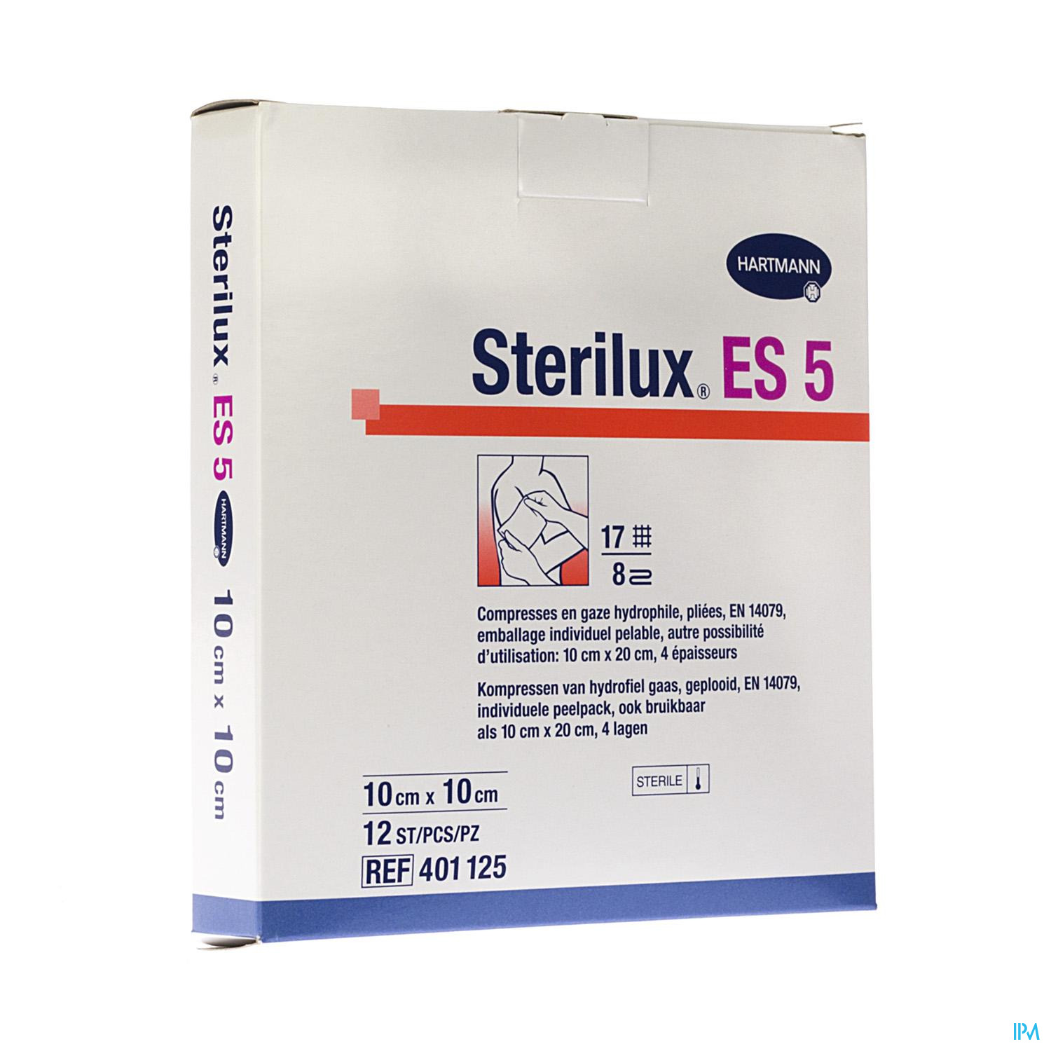 Sterilux Es5 Kp 8pl 10,0x10,0cm 12 4011259 - Steriele kompressen - Kompressen - Thuiszorg & EHBO - Apotheek Peeters Oudsbergen