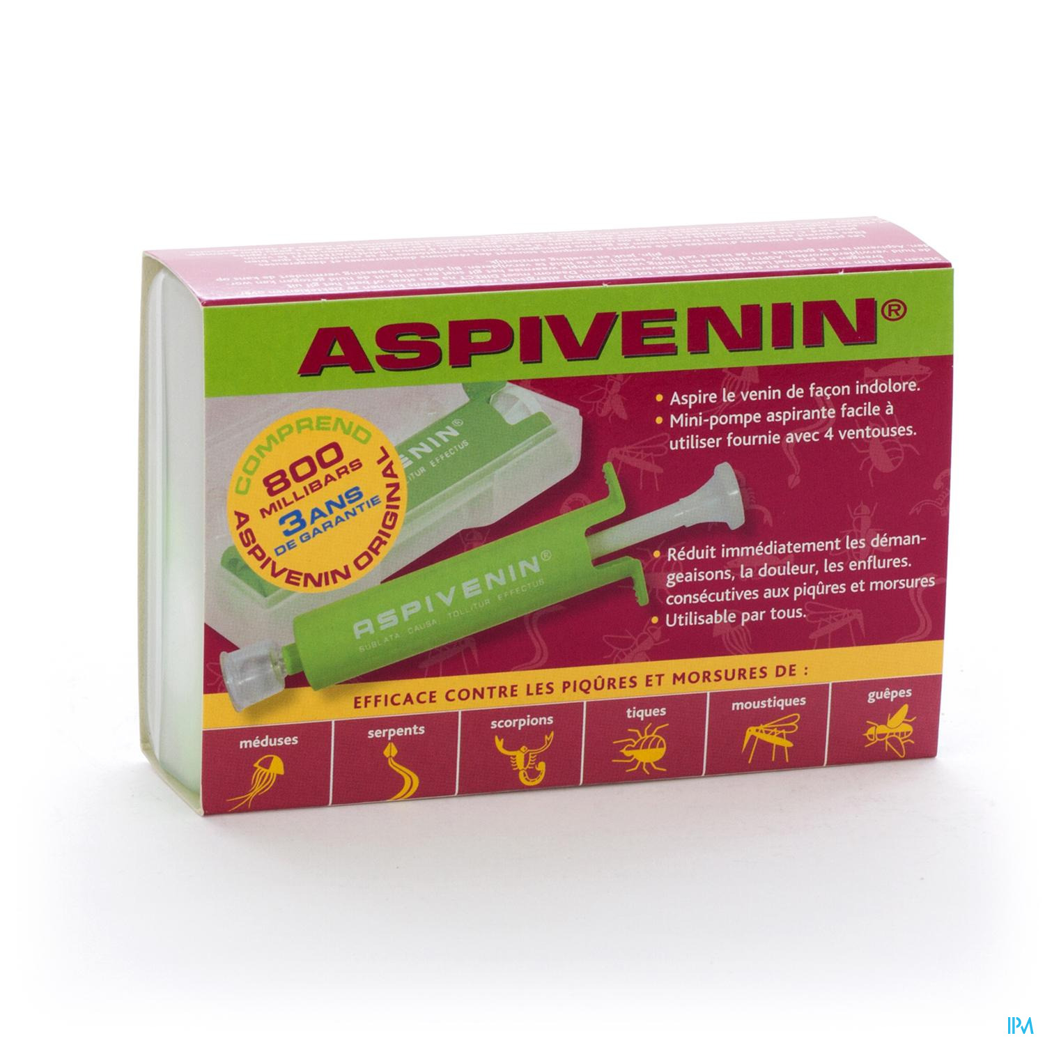 Aspivenin Mini-pompe/ Pomp - Soins des pinqûres d'insectes - Insectes -  Animaux et Insectes - Apotheek Peeters Oudsbergen (Peeters Pharma BV)