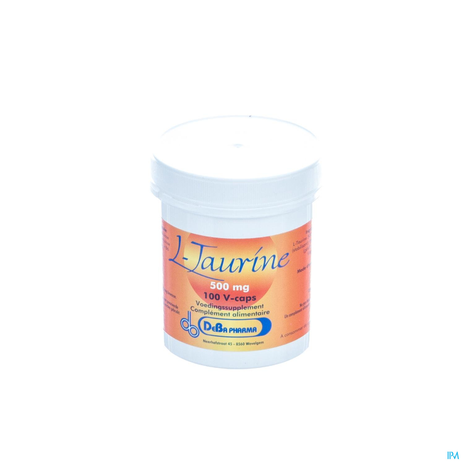 L-TAURINE CAPS 100X 500MG DEBA La L-Taurine est une substance analogue à un acide aminé contenant du soufre. Dans le corps, une concentration élevée de taurine se trouve dans le muscle cardiaque, les muscles squelettiques et les yeux. Les carences en taurine sont fréquentes chez les di