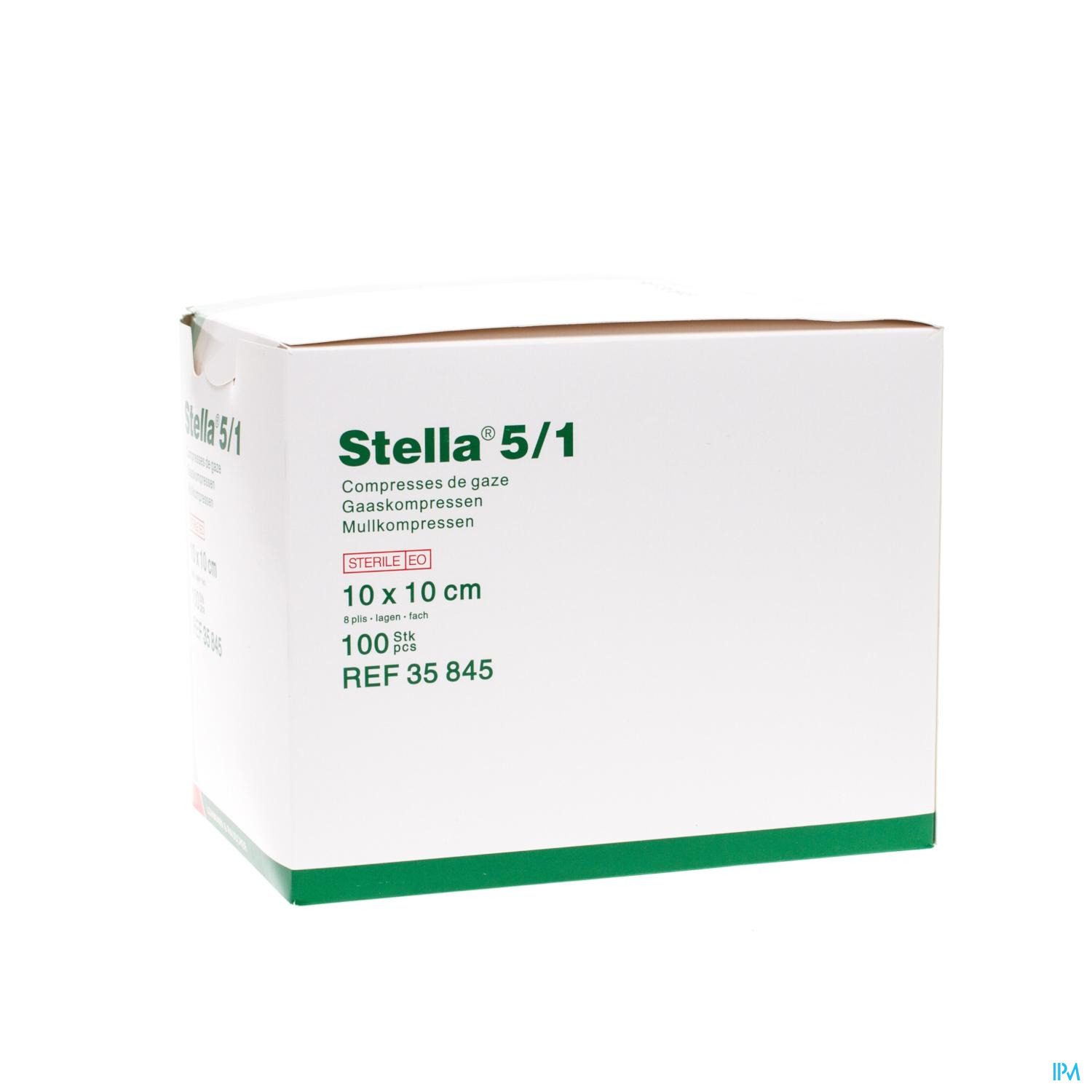 Stella Kompres Steriel 5/1 8p 10x 10 100 stuks 35845