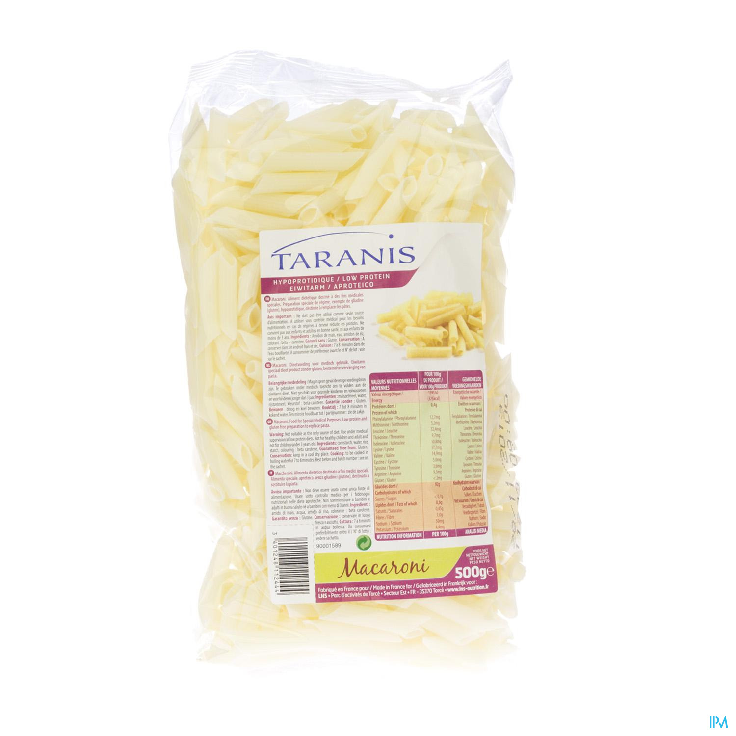 TARANIS PASTA MACARONI 500G 4620 TARANIS PASTA MACARONI 500G 4620