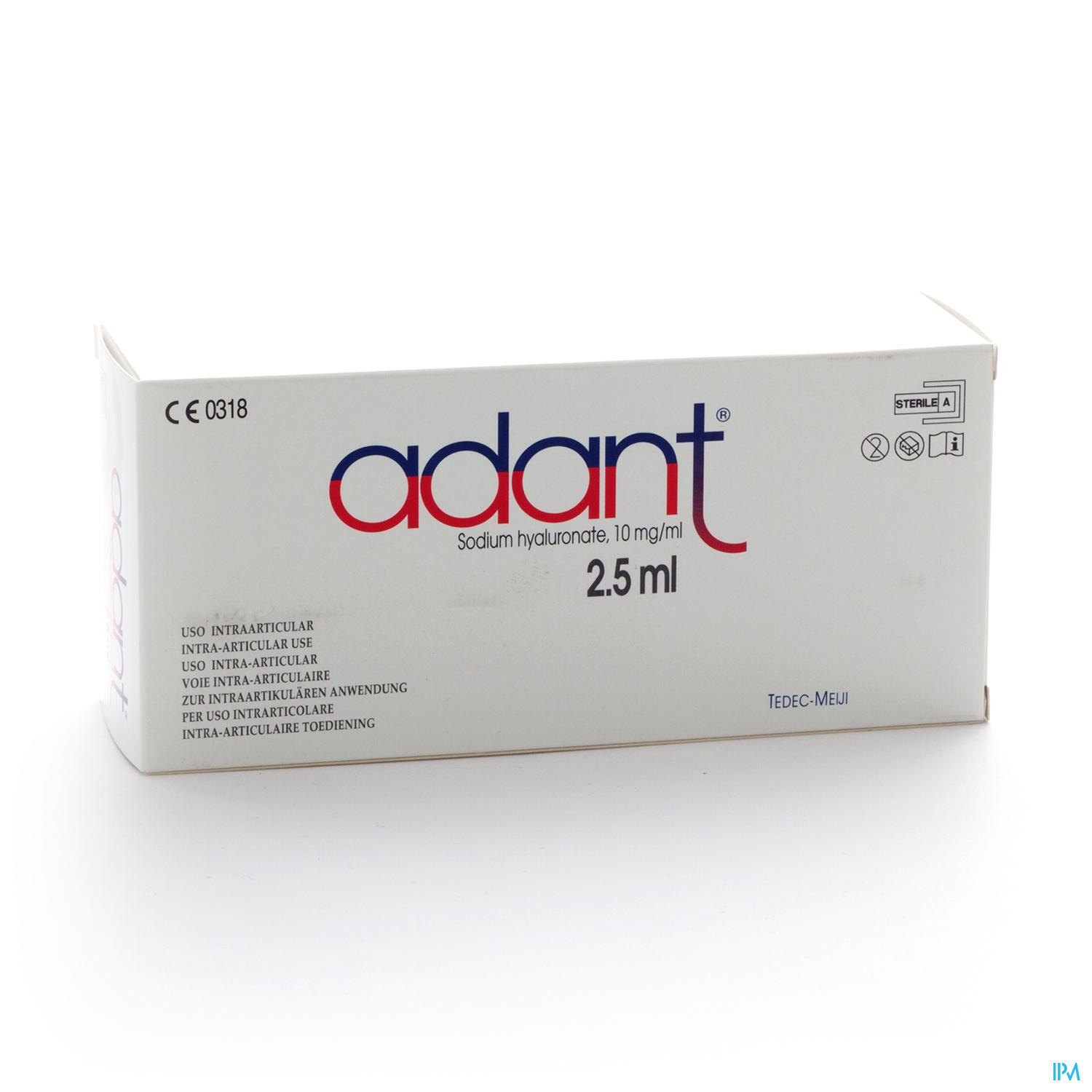Adant Opl 1% Inj Intra Articul. 3 X 2,5ml - Oplossing voor injectie ...