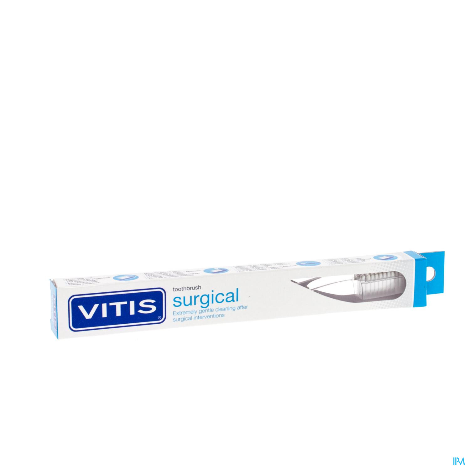 VITIS SURGICAL TANDENBORSTEL 2815 Tandenborstel met zeer zachte en afgeronde borstelharen
Specaal geïndiceerd voor continuering van de mondhygiëne na chirurgische ingrepen in de mond
Geïndiceerd bij ANUG en ANUP
De buitengewoon zachte Tynex® borstelharen maken een snele genezing mogeli