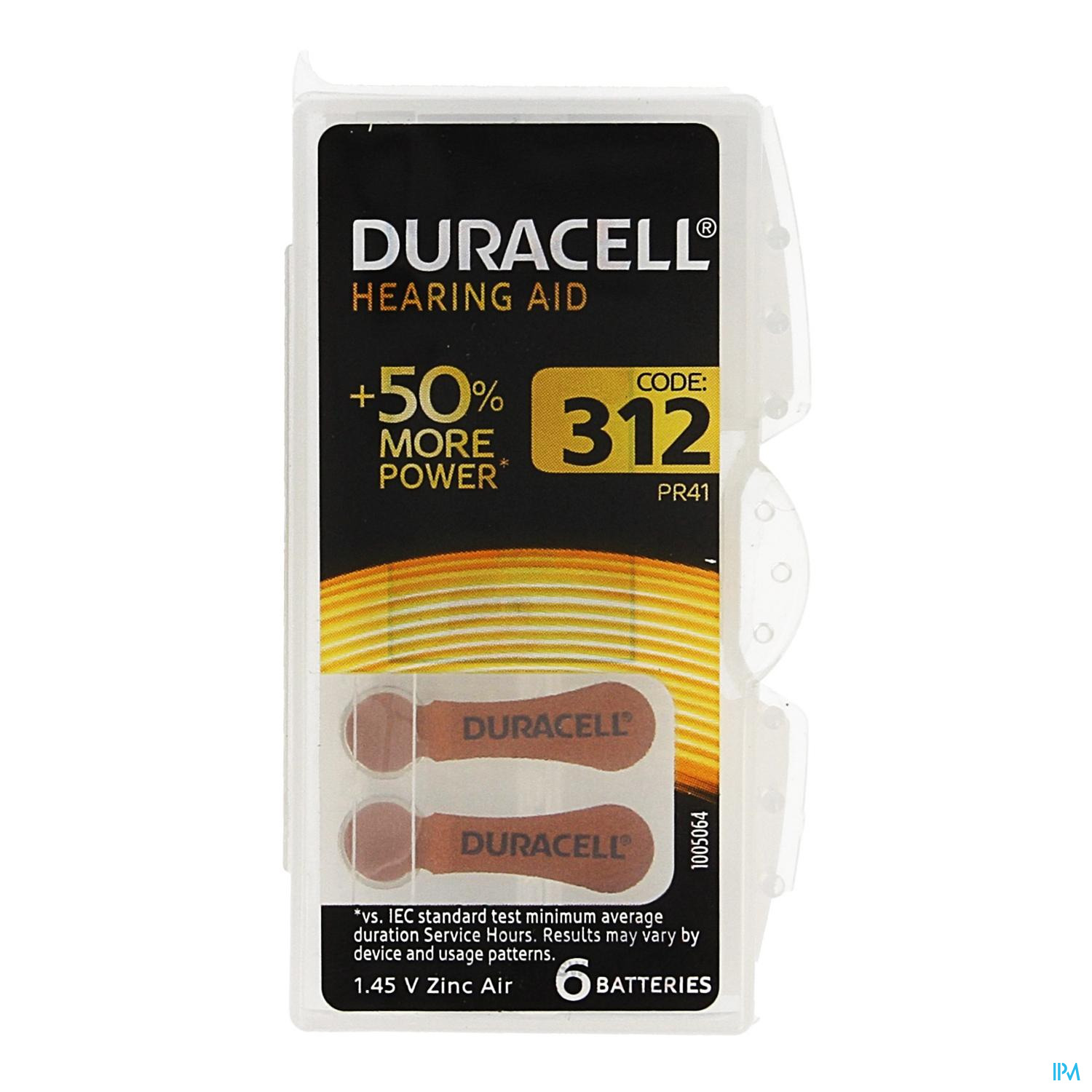 Duracell Easytab Hoorbatterij DA312 6 Bruin