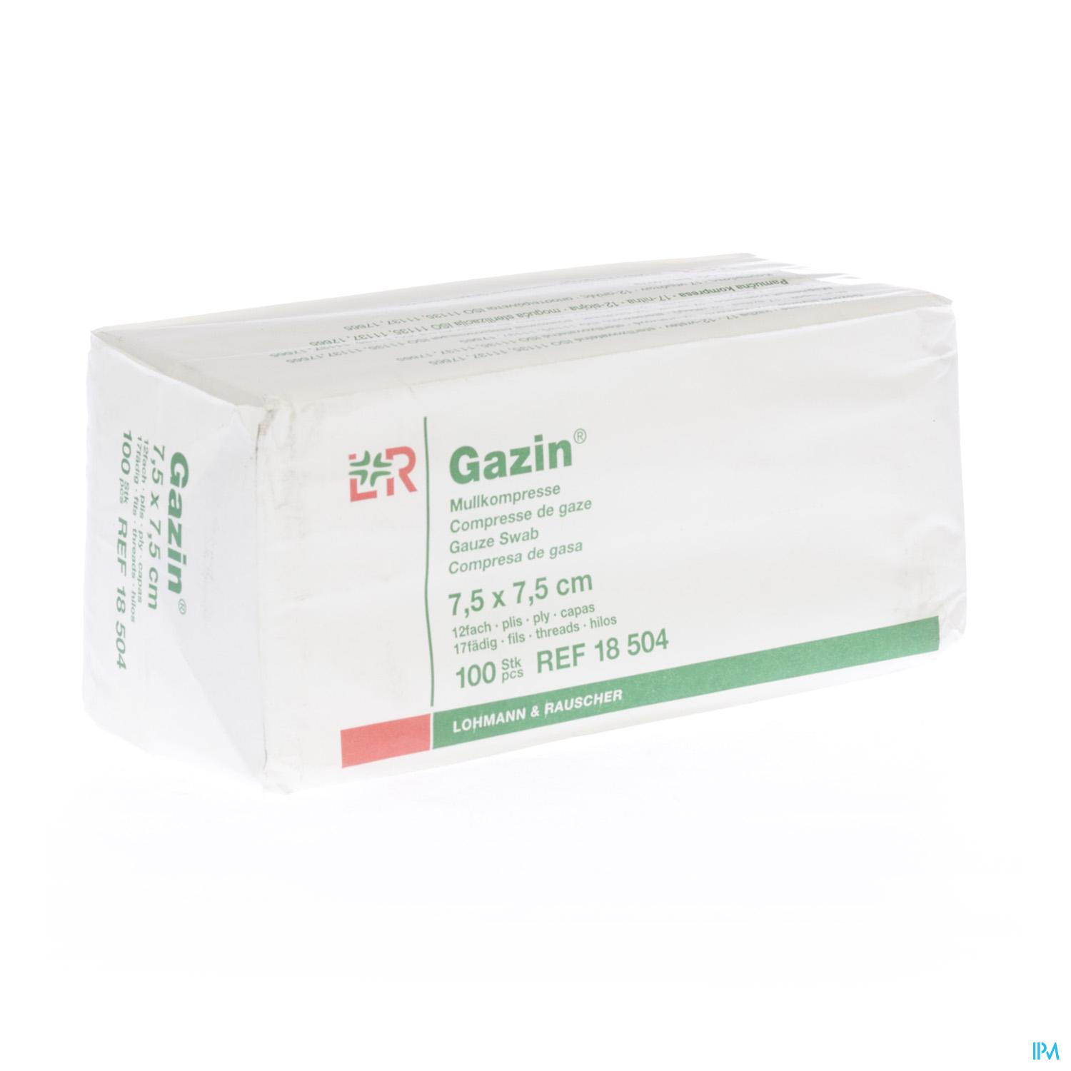 GAZIN KP N/STER 12P 7,5X 7,5CM 100 18504 GAZIN KP N/STER 12P 7,5X 7,5CM 100 18504