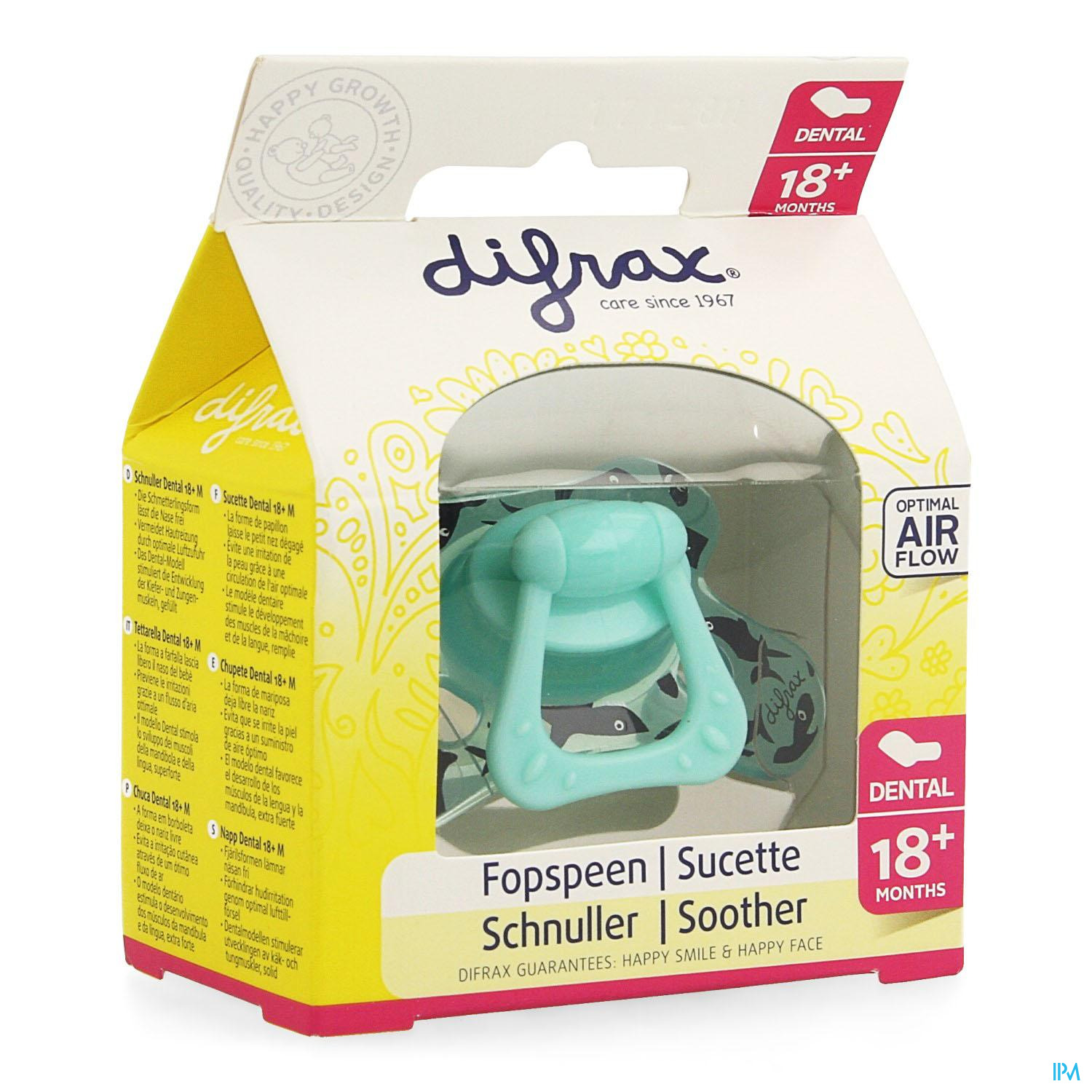 Difrax Sucette Sil Dental Xtra Forte +18m 342 - Sucette - Biberons et  tétines - Mère et Enfants - Apotheek Peeters Oudsbergen (Peeters Pharma BV)