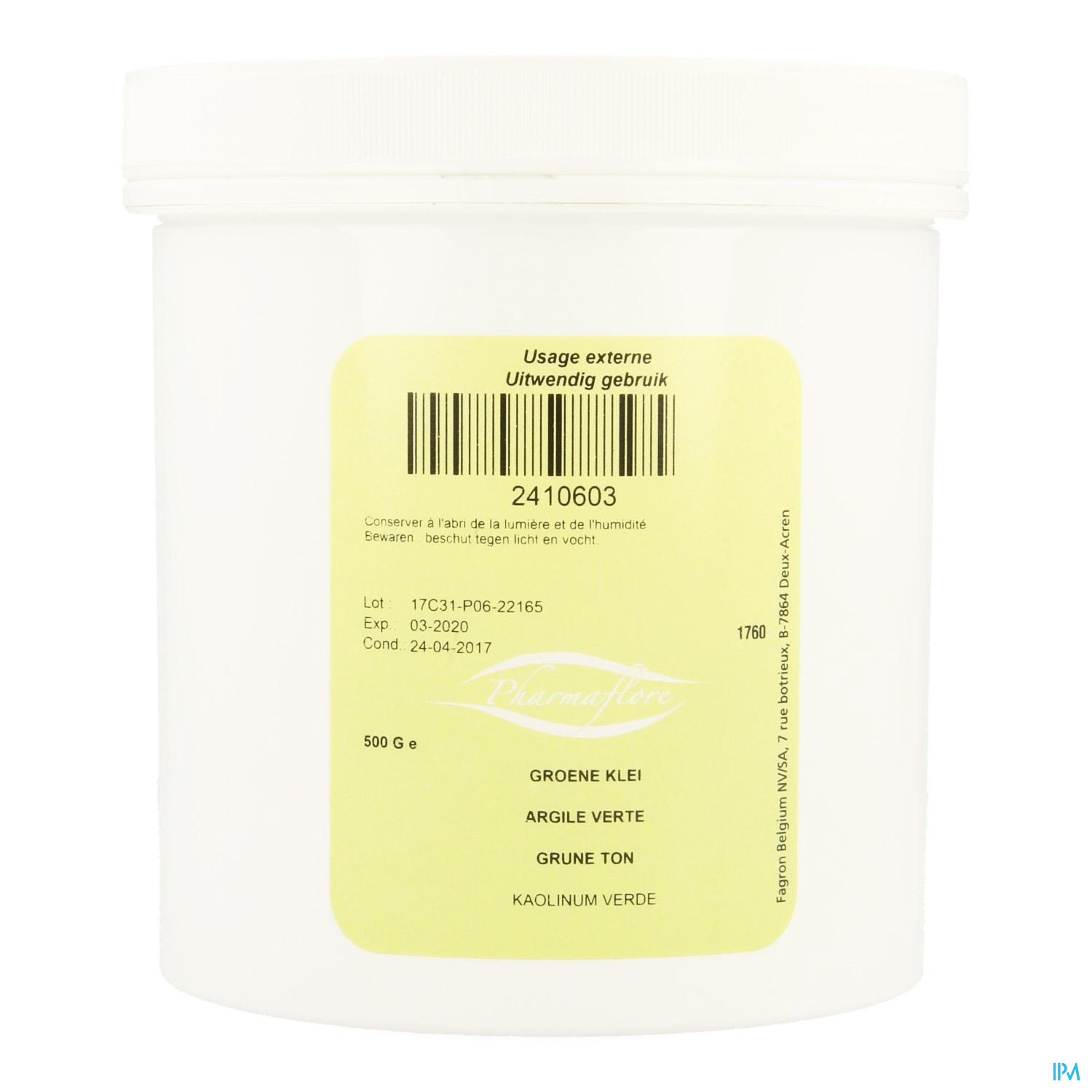 ARGILE VERTE PULVERISEE 500G FAG ARGILE VERTE PULVERISEE 500G FAG