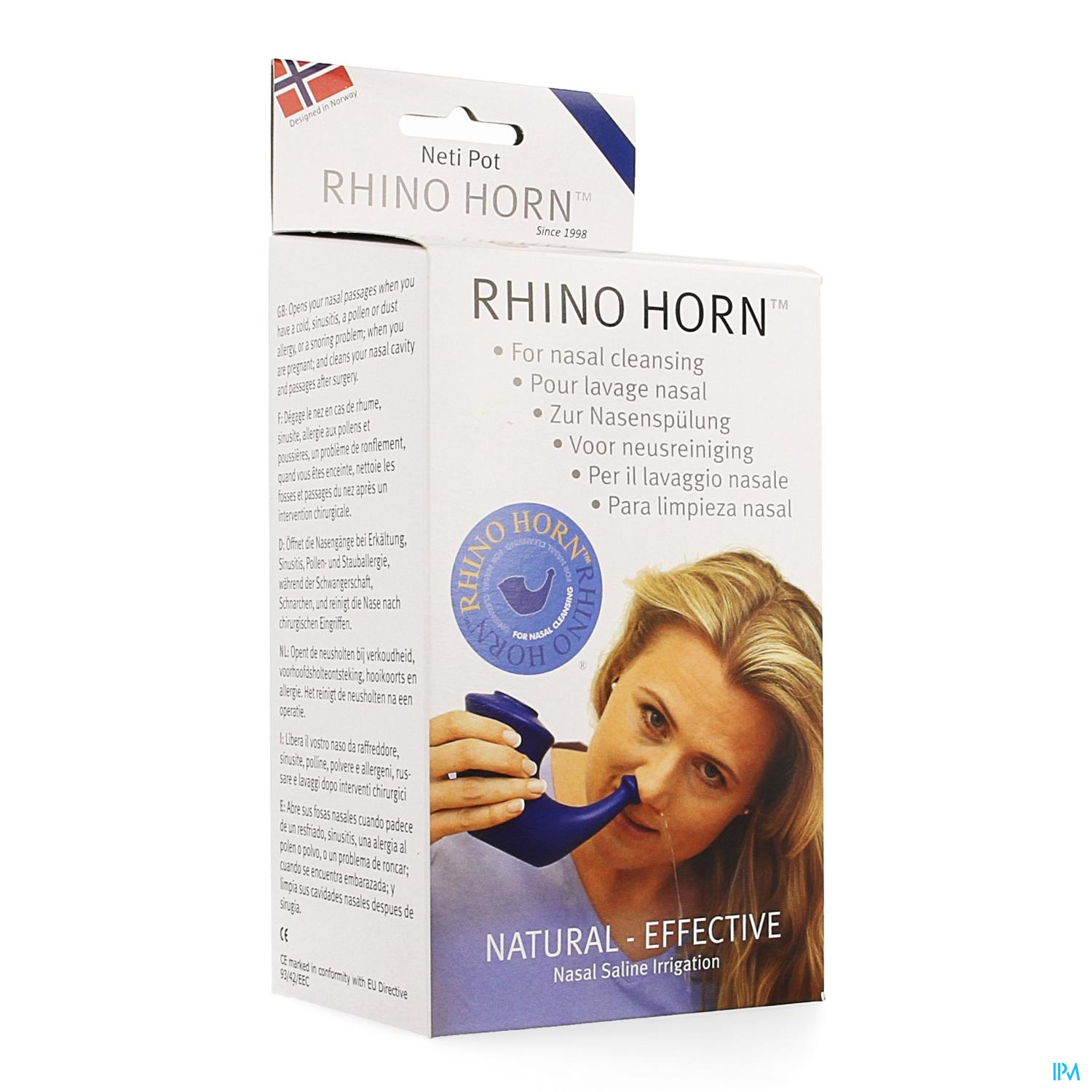 Rhino Horn Lave Nez Bleu - Voies respiratoires et respiration aisée -  Nutrithérapie et bien-être - Vitamine et Compléments Nutritionnels -  Apotheek Peeters Oudsbergen (Peeters Pharma BV)