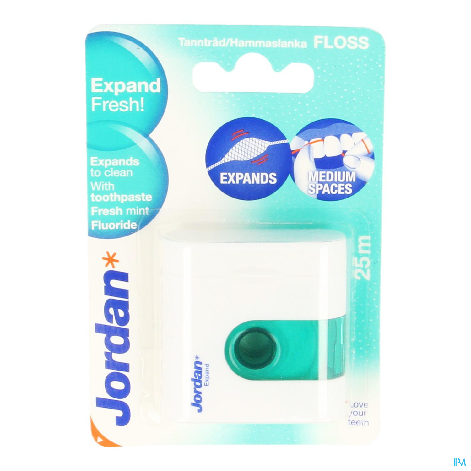 Jordan Tandzijde Expand Fresh Medium 25m - Interdentaal-flos - Mond ...