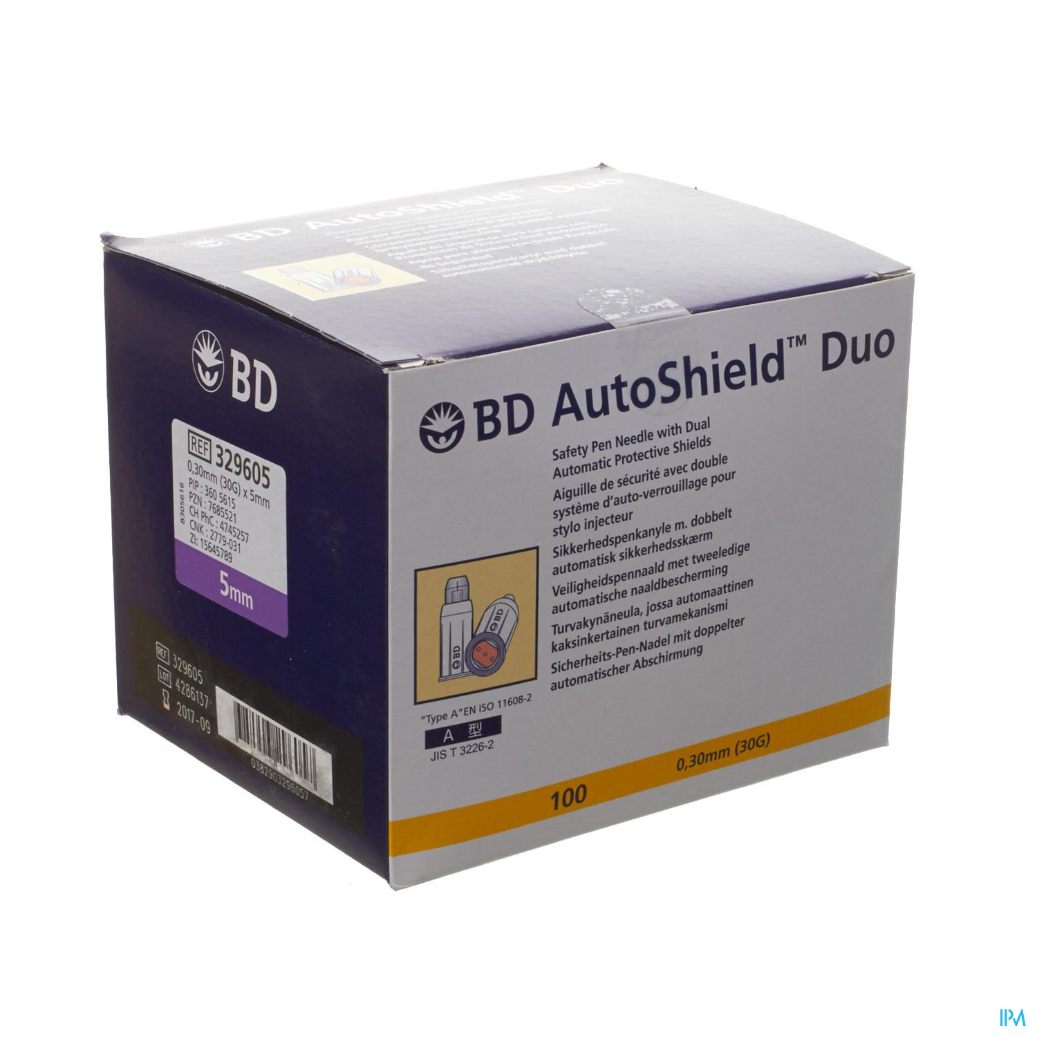 Bd Autoshield Pennaald Duo 5mm 100 329605 Naalden voor insulinepen
