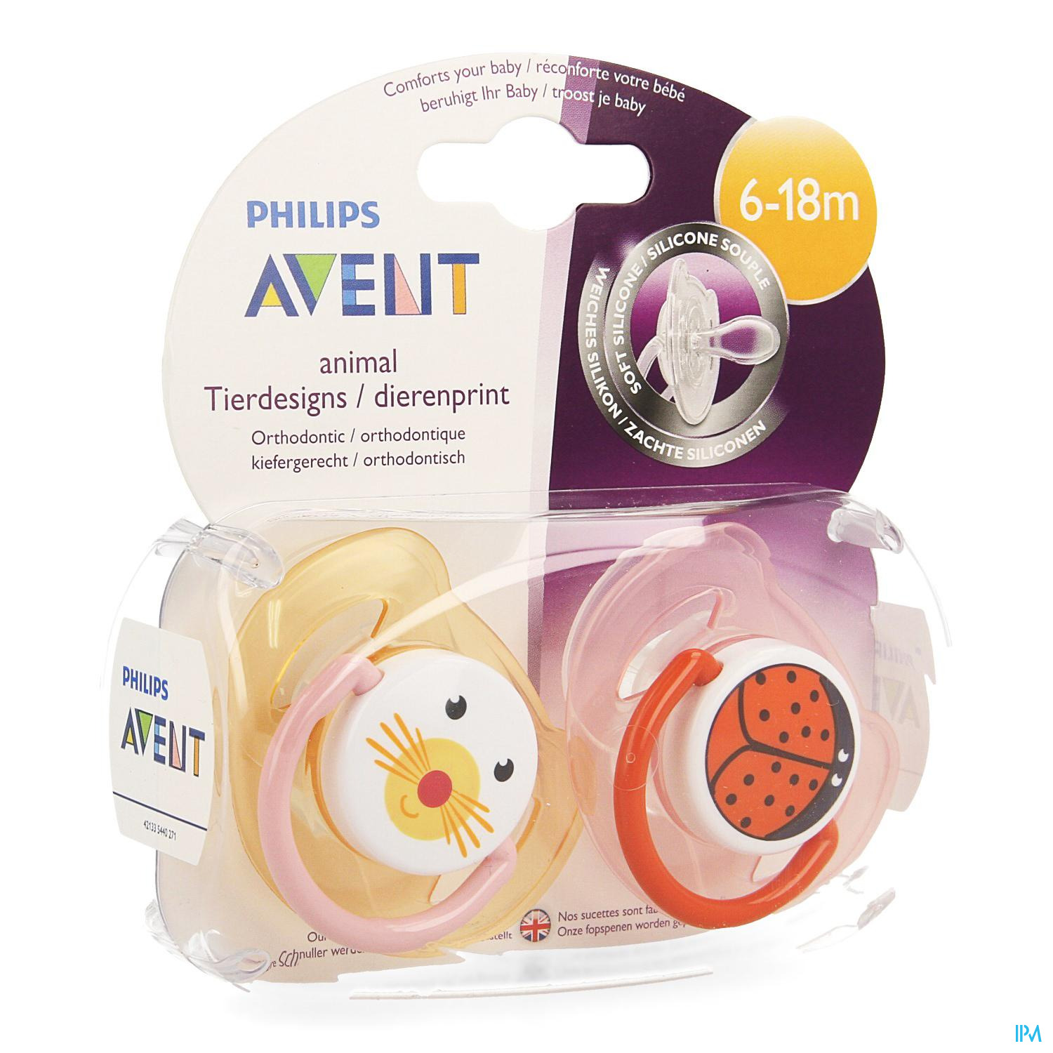 Avent Sucette Fashion Silicone 6-18 mois – Golden baby