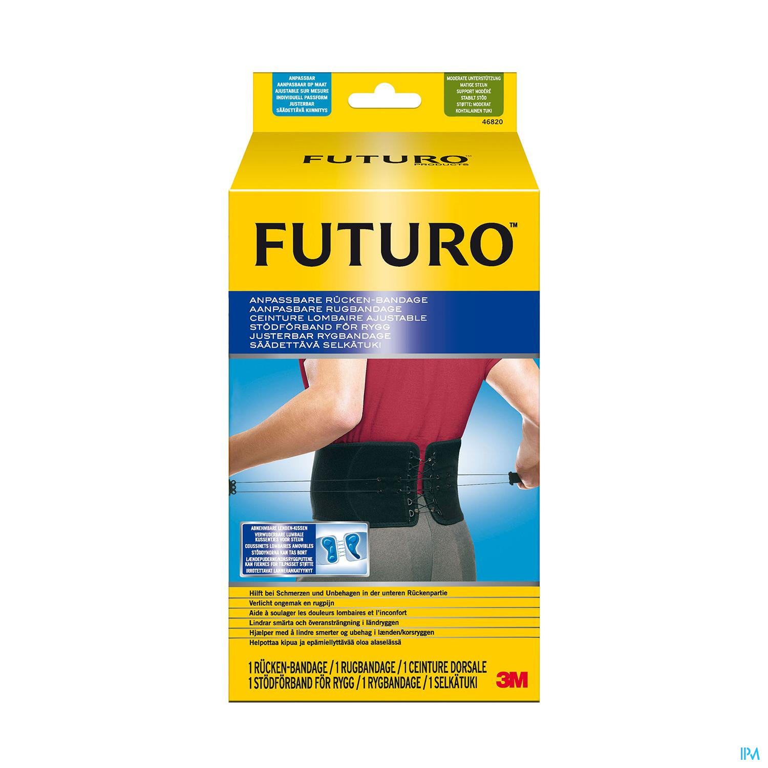Futuro Ceinture Lombaire Ajustable Noir 46820 Dos Bandages et bandages orthopediques Soins a domicile et Premiers soins Apotheek Peeters Oudsbergen Peeters Pharma BV