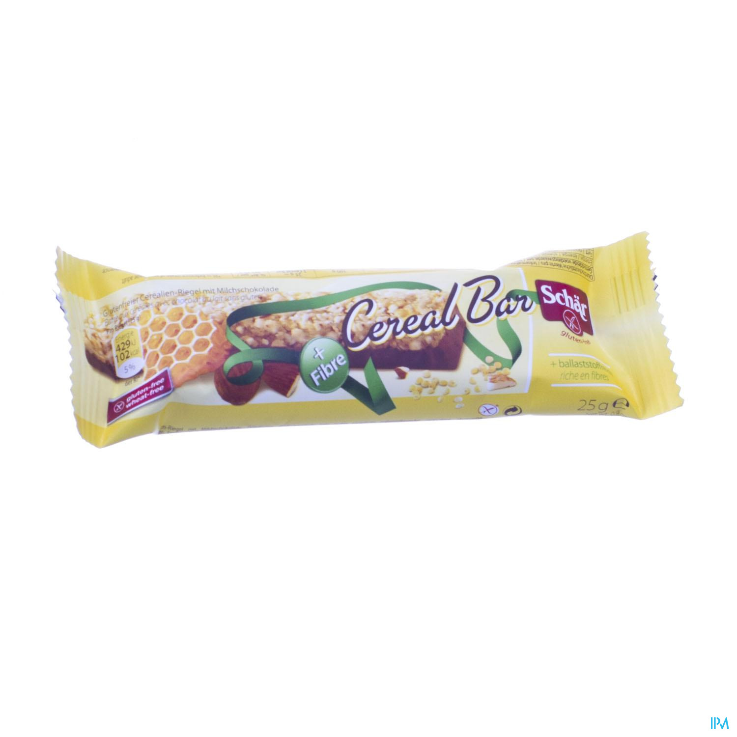 SCHAR CEREAL BAR MELKCHOCOLA GLUT.VRIJ 1X25G 6629 SCHAR CEREAL BAR MELKCHOCOLA GLUT.VRIJ 1X25G 6629