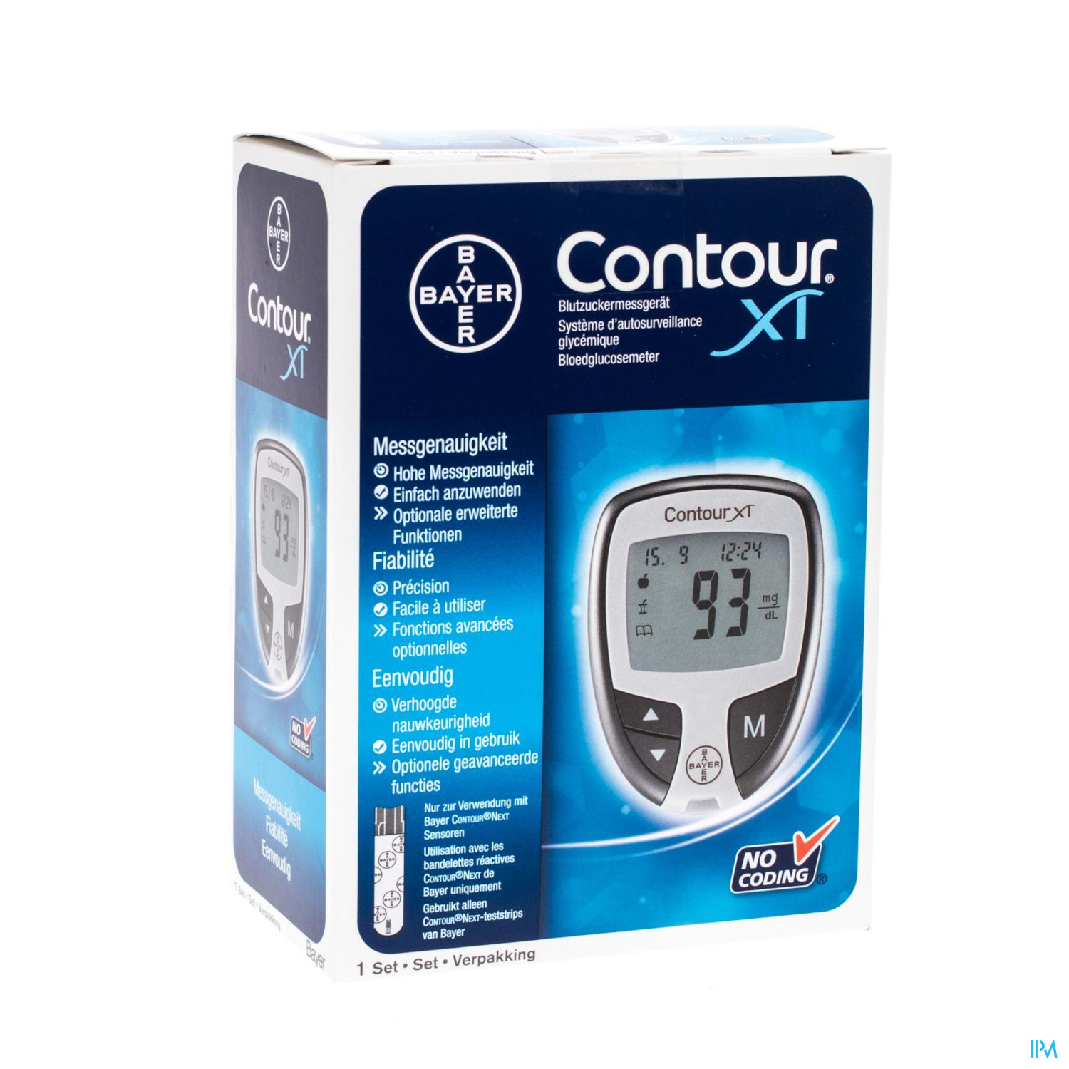 Bayer Contour Xt Lecteur Glycemie - Glucomètre - Diabète - Soins à ...