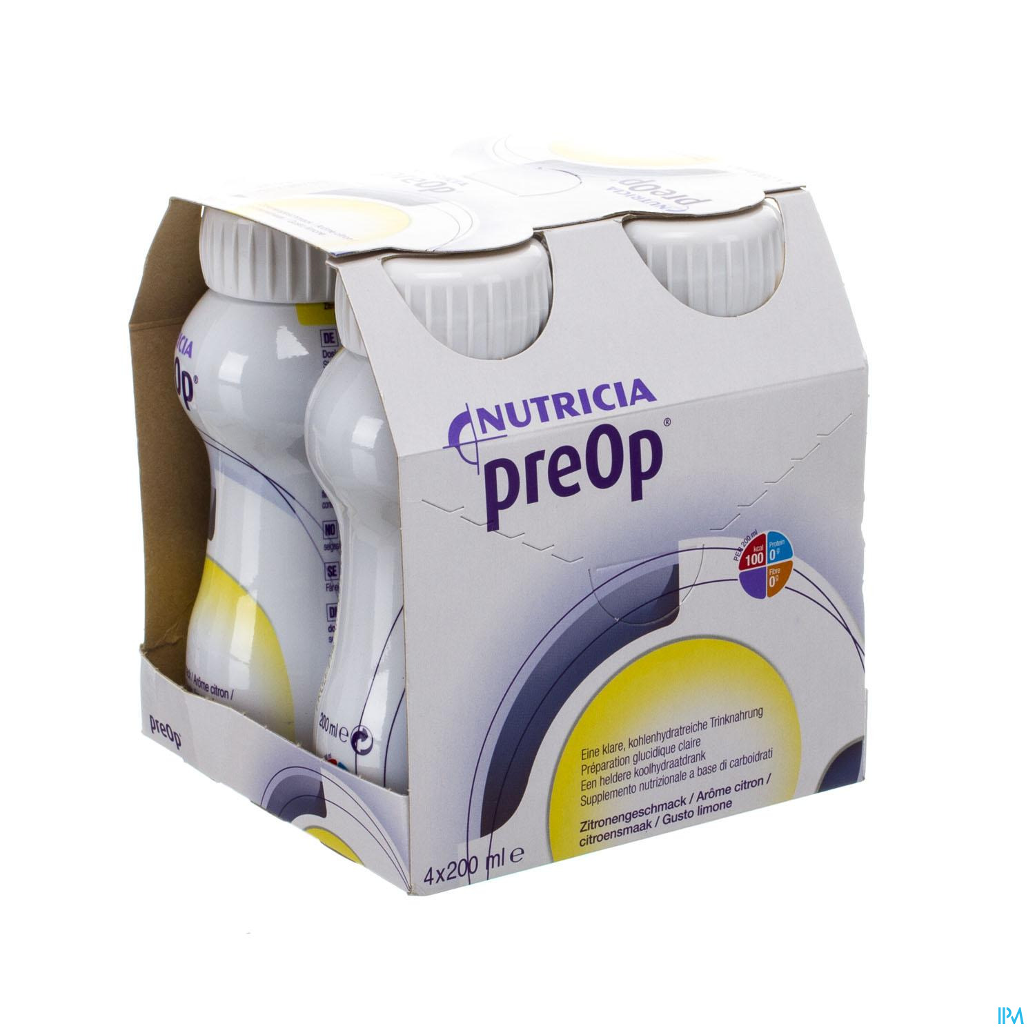 PREOP DRINK CITROEN FLES 4X200ML PREOP DRINK CITROEN FLES 4X200ML
