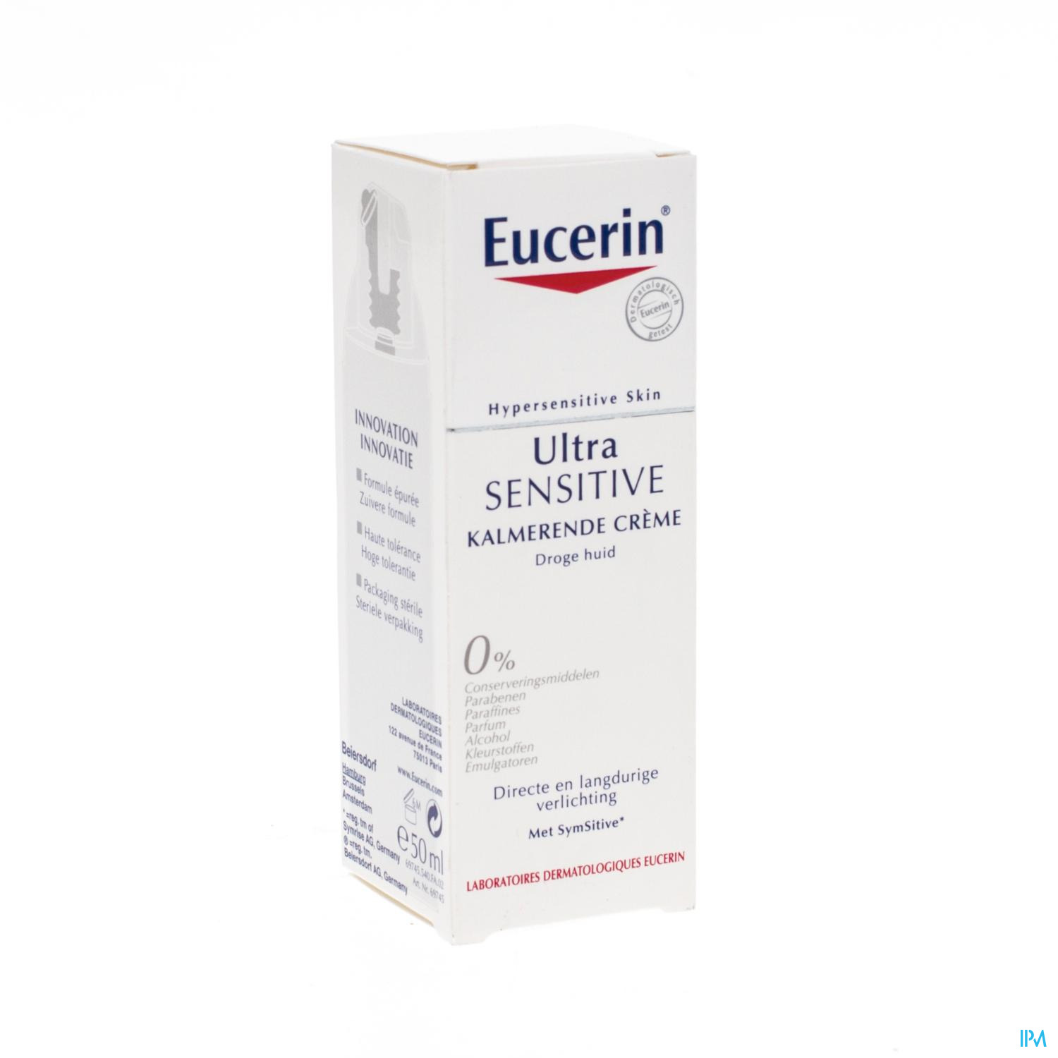 Eucerin Ultra Sensitive Kalmerende Verzorgende Droge Huid 50ml EUCERIN ULTRA SENSITIVE KALM. VERZ. DROGE H 50ML