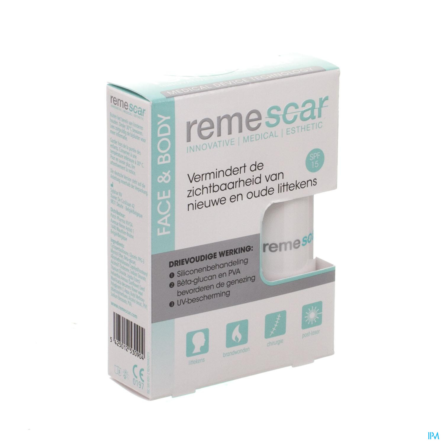 Remescar Stick Silicone 1x10g - Littekenverzorging - Thuiszorg & EHBO - Apotheek Peeters ...