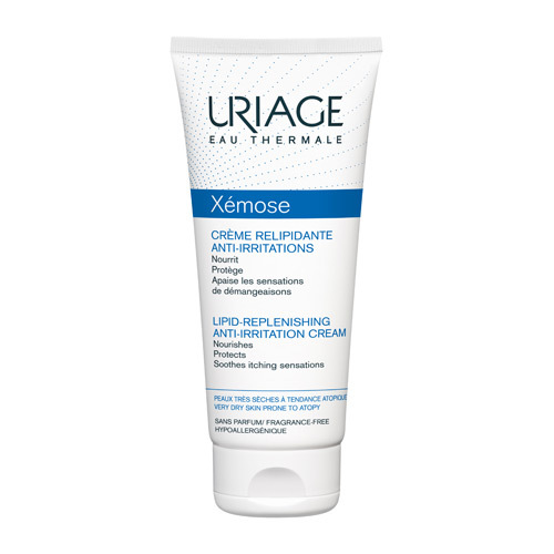 URIAGE XEMOSE CREME RELIPID. A/IRRIT. 200ML CRÈME RELIPIDANTE APAISANTE
(Soins peaux très sèches)
Cette crème nourrissante et protectrice apaise immédiatement les sensations de démangeaisons génératrices de grattage et offre un confort durable. Dotée d’une texture fondante non collante, elle pe