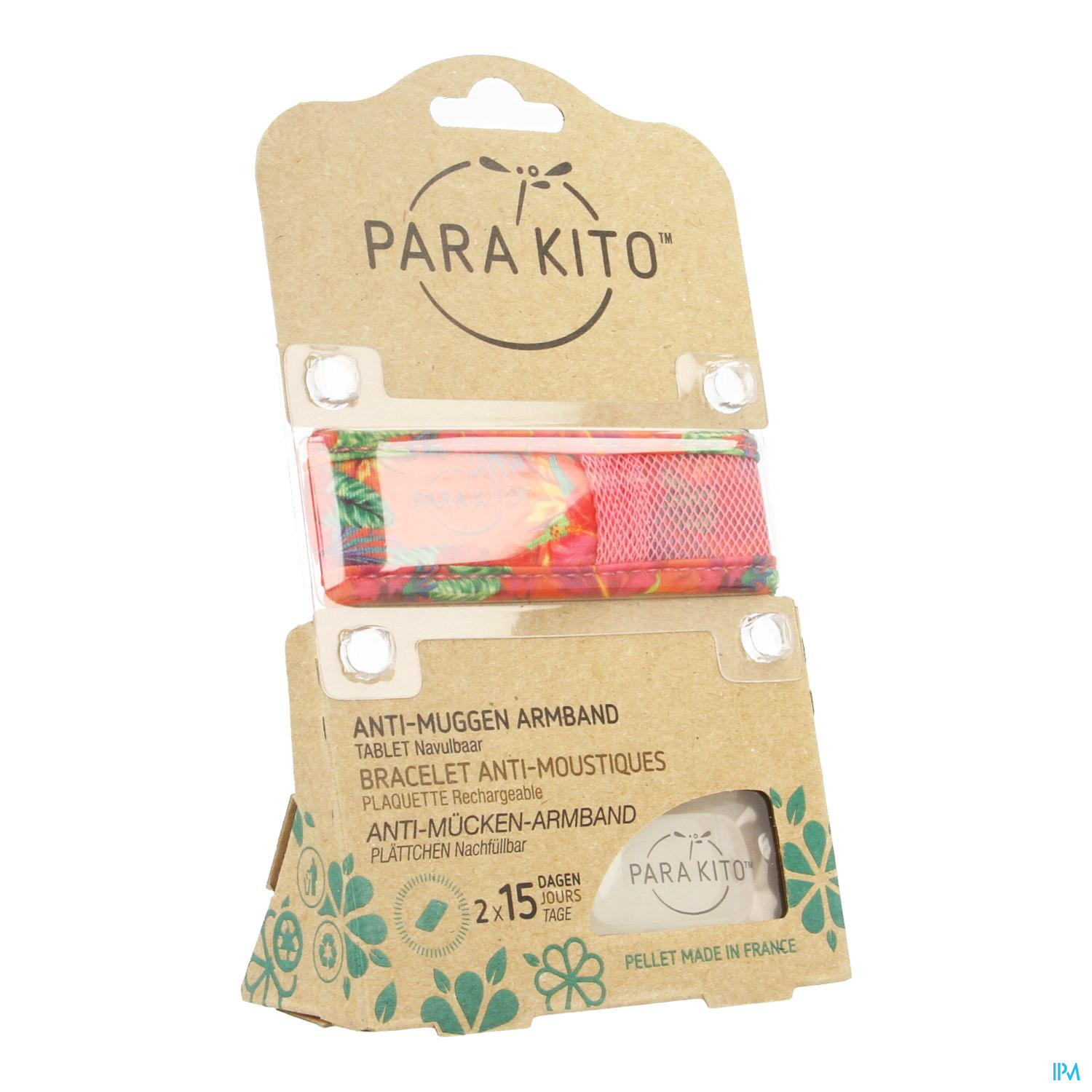 Para'kito Wristband Graffic Jun&trop Summer Time Une protection anti-moustiques innovante et élégante pour toutes les occasions
La bande colorée et confortable est livrée avec deux comprimés qui étalent un mélange d'huiles végétales essentielles. Il se porte autour du poignet ou de la cheville et se rè