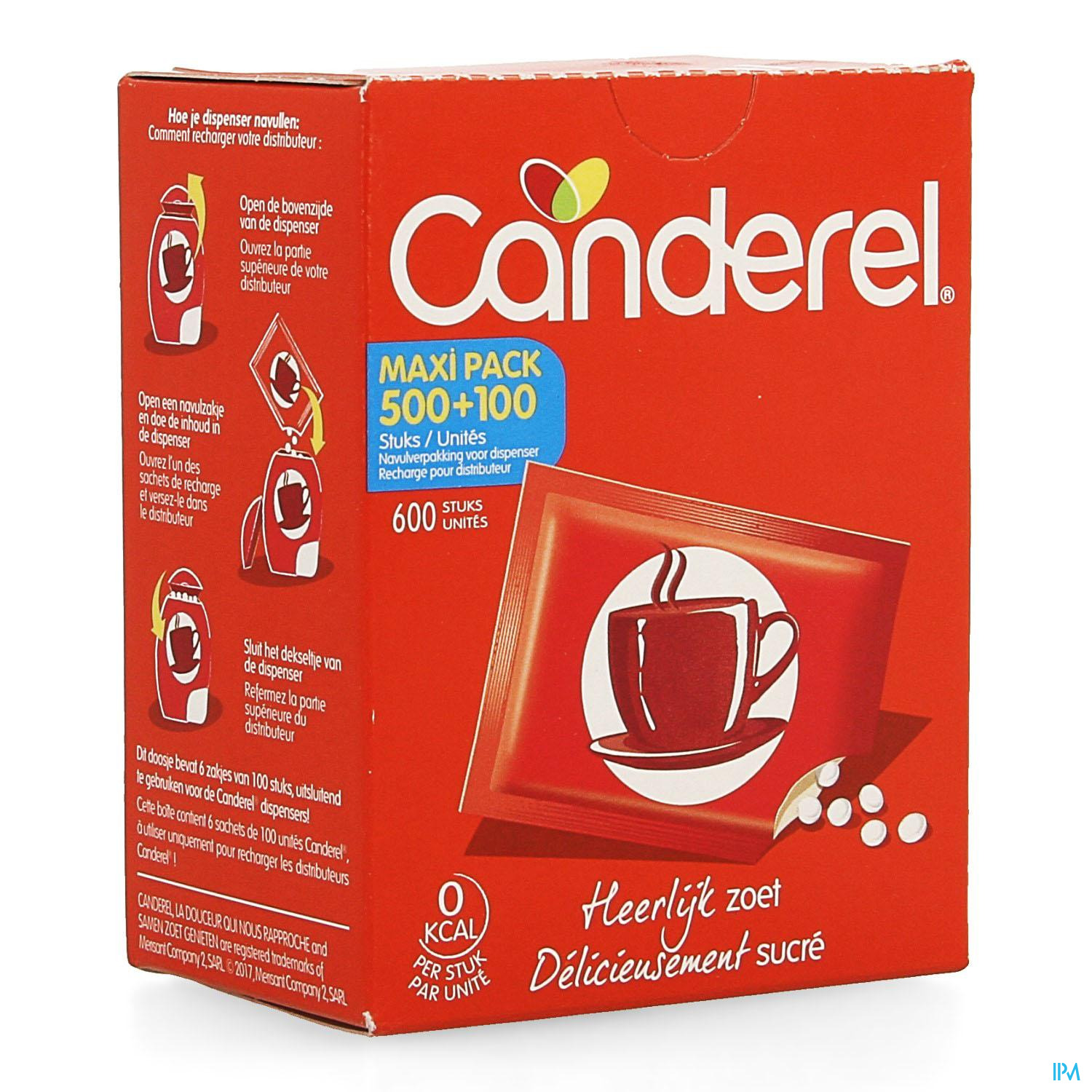 CANDEREL RECHARGE PR DISTRIBUTEUR MAXIPACK 500+100 CANDEREL RECHARGE PR DISTRIBUTEUR MAXIPACK 500+100
