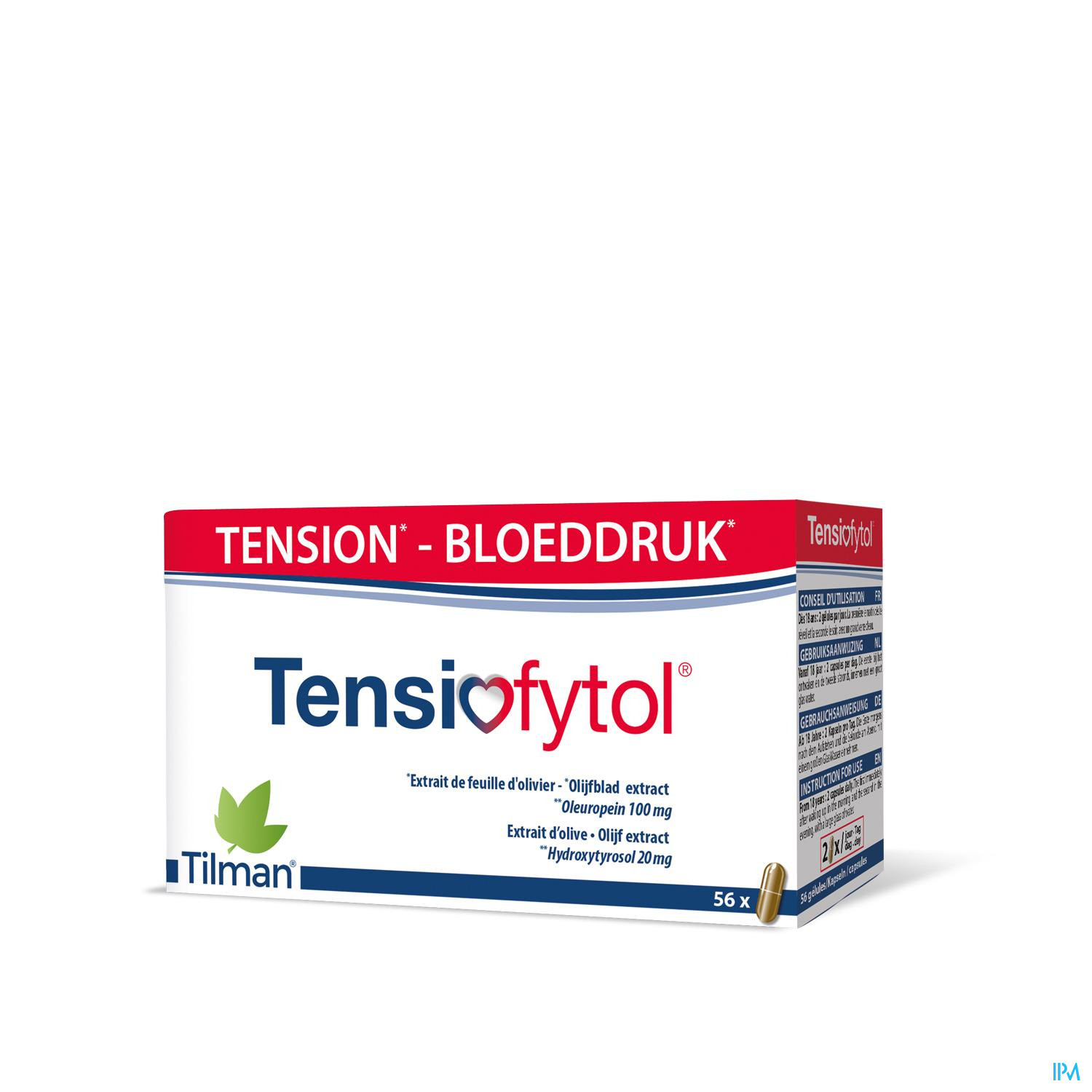 Tensiofytol Caps 56 Draagt bij tot het behoud van een goede bloeddruk
Capsules op basis van bladeren en fruit van olijfboom voor een bloeddruk op natuurlijke wijze in evenwicht.
Extracten uit gedroogde olijfbladeren (Olea europaea) bevatten voornamelijk polyfenolen, waar