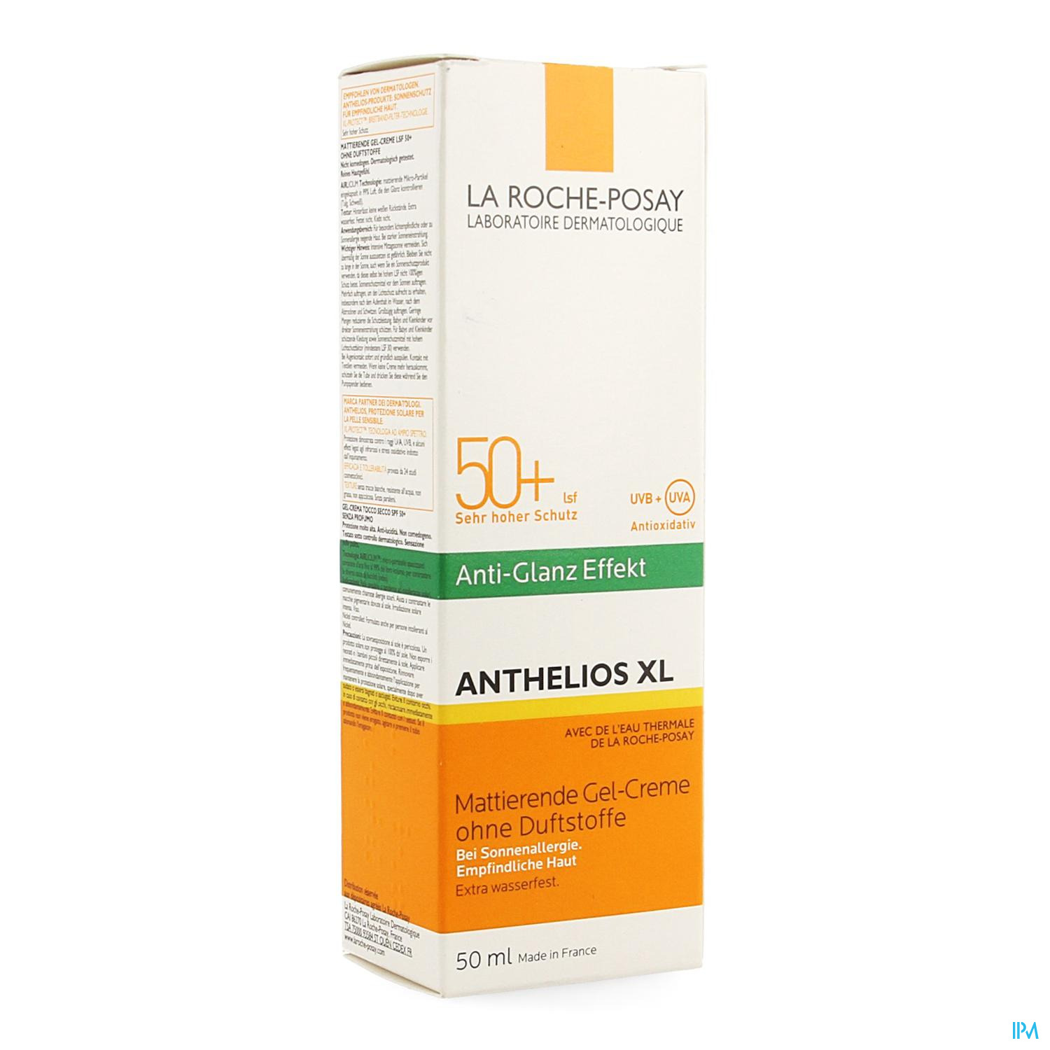 LRP ANTHELIOS DRY TOUCH IP50+ 50ML GEL-CRÈME DRY TOUCH ANTI-GLIM. Gevoelige huid of huid met zonne-intolerantie (dus die gemakkelijk allergisch reageert in de zon). Bij zeer felle zon. Preventie van pigmentvlekken door de zon (zwangerschap, fotosensibilisering, enz.).