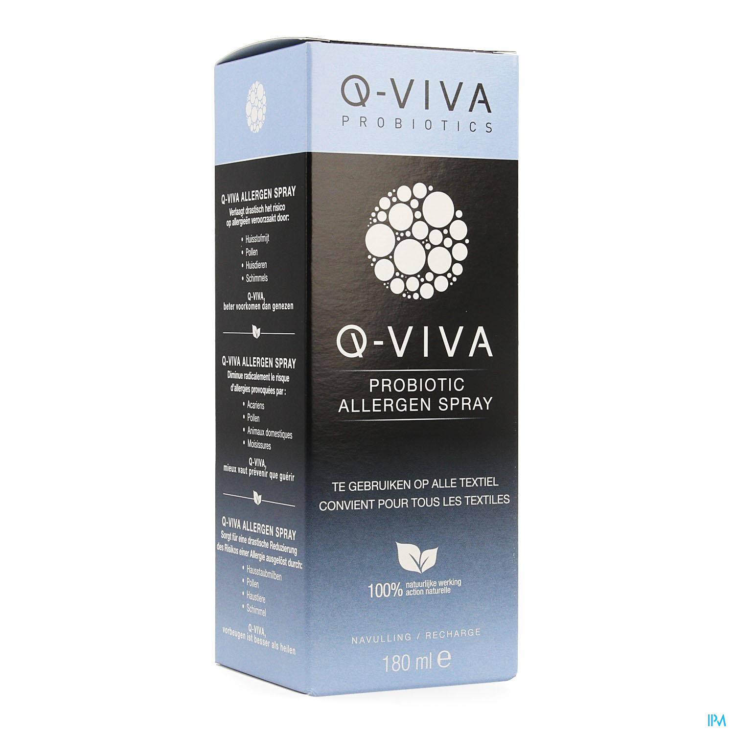 Q-VIVA PROBIOTIC ALLERGEN NAVULLING SPRAY 180ML huisstofmijt bestrijden en voorkomen, navulling