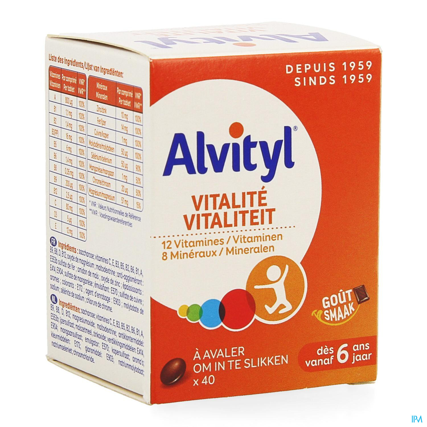 Alvityl Vitalite Gommes 60 - Vitamines, minéraux et suppléments pour bébé  et enfant - Mère et Enfants - Apotheek Peeters Oudsbergen (Peeters Pharma  BV)