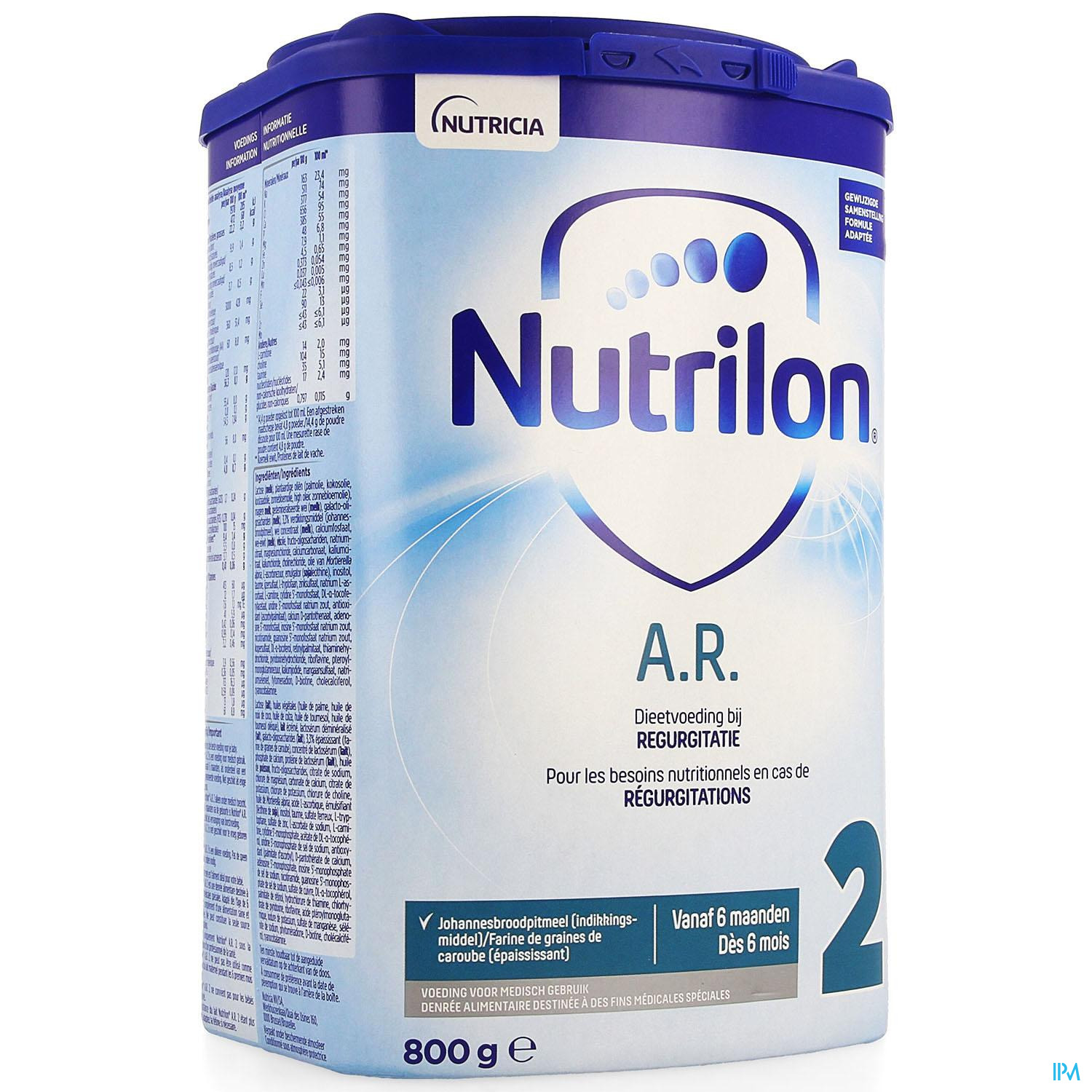 NUTRILON AR 2 Opvolgmelk tegen regurgitaties baby 6-12 maanden poeder 800g NUTRILON AR 2 Opvolgmelk tegen regurgitaties baby 6-12 maanden poeder 800g
