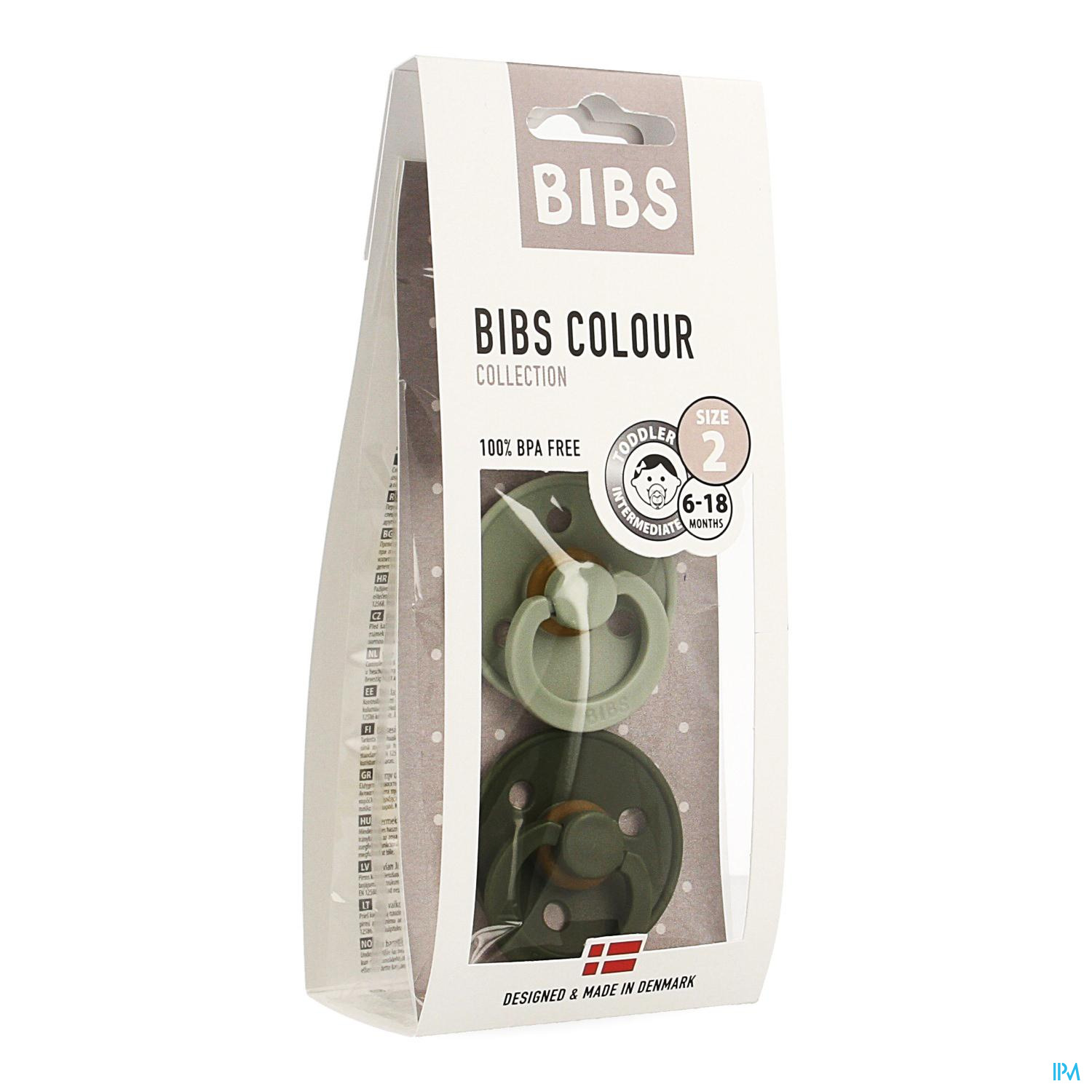 BIBS 2 FOPSPEEN DUO SAGE HUNTER GREEN De fopspeennippel is gemaakt van 100% natuurlijk rubberlatex, dat zacht, flexibel en natuurlijk is voor de kleintjes. De ronde en zachte vorm is de borst van de moeder en is daarom een voor de hand liggende keuze voor je baby. Het schild is convex waard