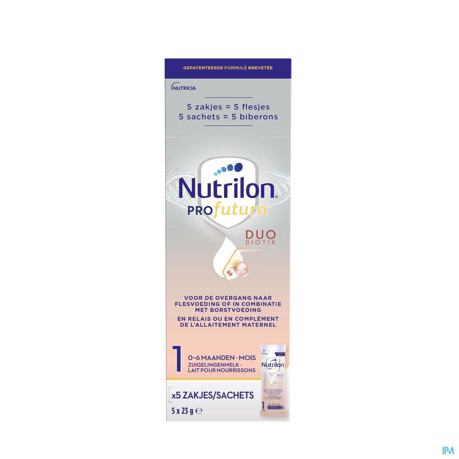 NUTRILON PROFUTURA 1 Lait nourrissons bébé 0-6 mois poudre 5x23g NUTRILON PROFUTURA 1 Lait nourrissons bébé 0-6 mois poudre 5x23g