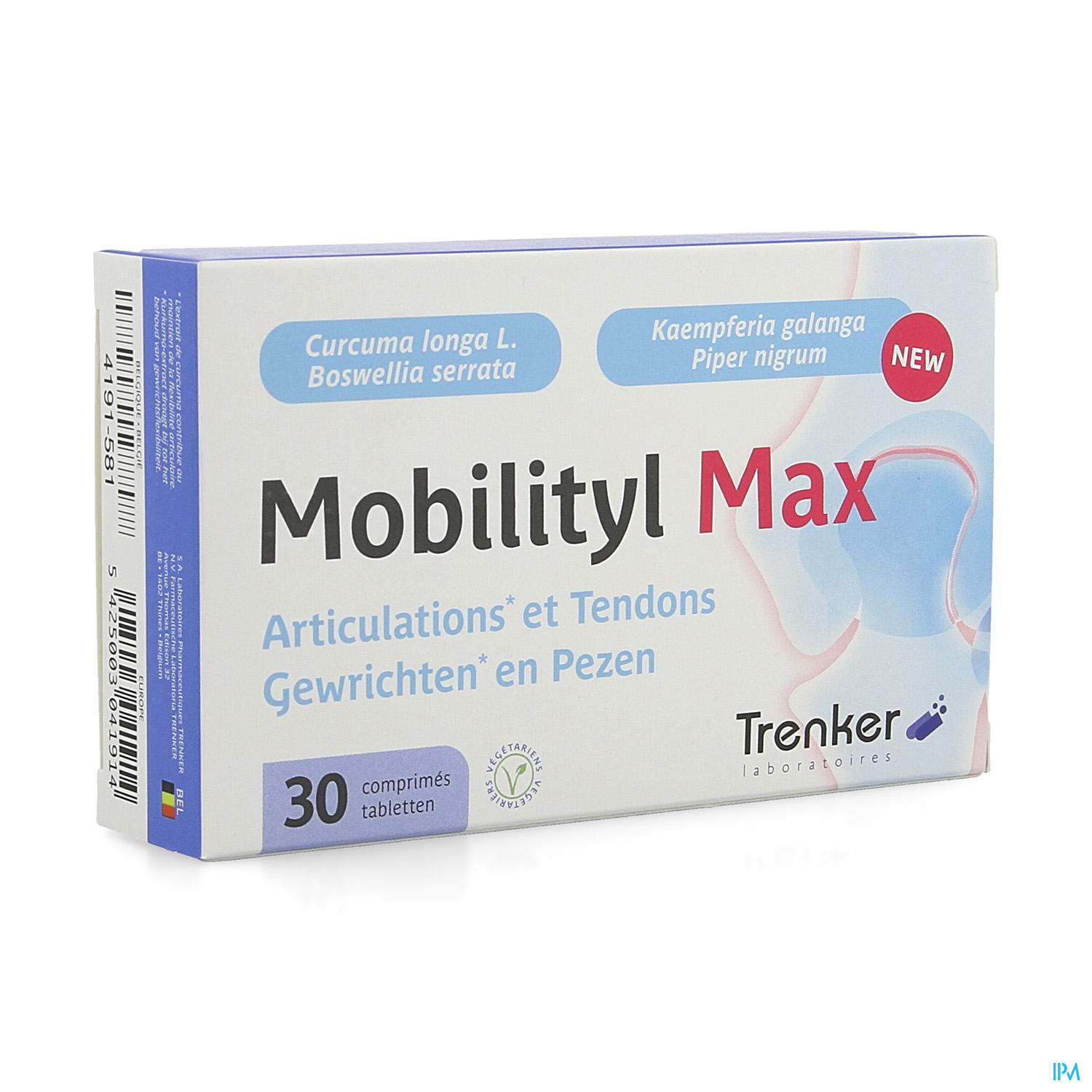 Mobilityl Max Caps 30 - Curcuma - Vitamine et Compléments Nutritionnels ...