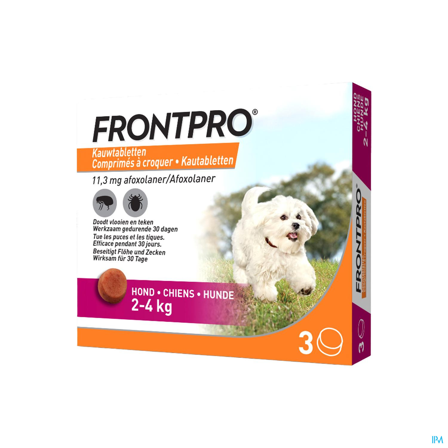 FRONTPRO 11MG >2-4KG HOND KAUWTABL 3 FRONTPRO 11MG >2-4KG HOND KAUWTABL 3