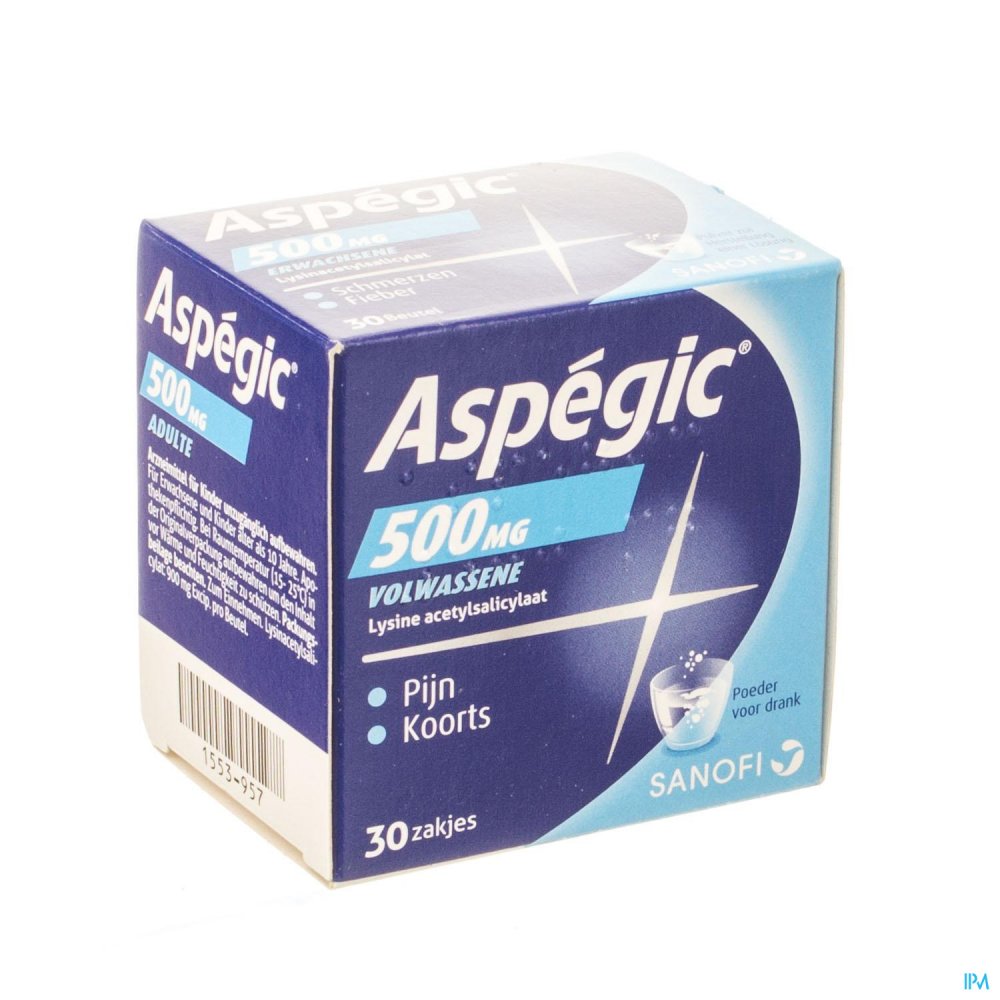 Aspegic 500 Pulv 30x 500mg - Volwassenen - Pijn & koorts ...