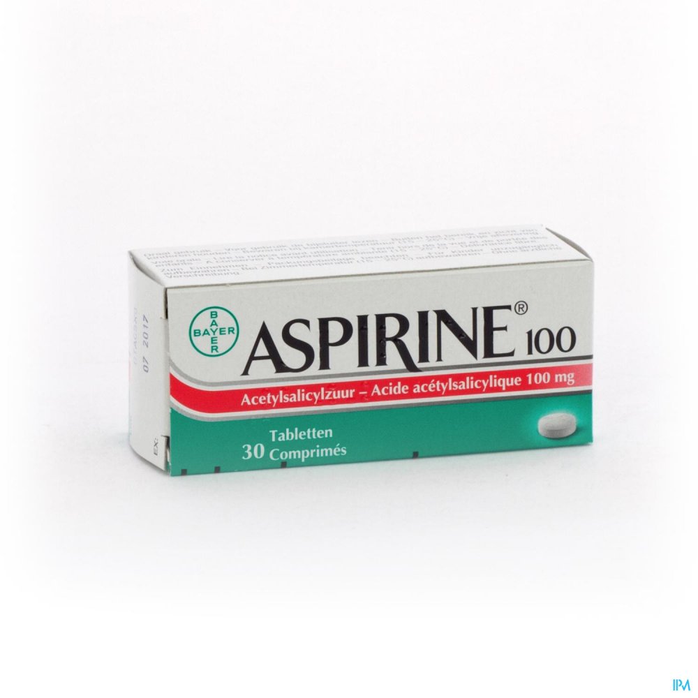 Aspirine 100 Mg Comp 30 Adultes Mal et fièvre Médicaments