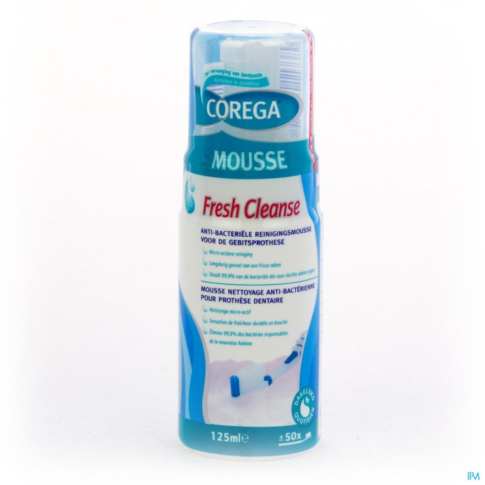 Mousse Nettoyante Pour Prothèses Dentaires Corega Purfrisch - Format 125 Ml - Neuf