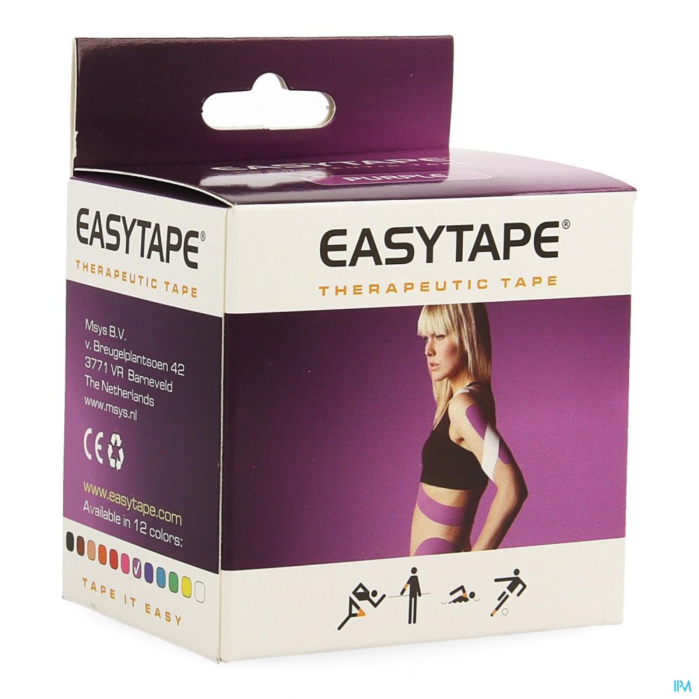 Easytape Kinesiology Tape Paars Drukverband Fixatiewindels