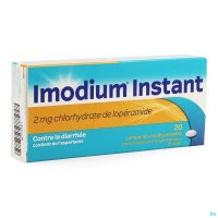 Imodium Instant comprimés orodispersibles sont des comprimés fondants à dissolution rapide qui doivent être posés sur la langue et avalés avec la salive. Imodium est un médicament agissant rapidement contre la diarrhée. Imodium est indiqué dans le traitem