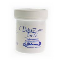 Debazyme-Forte bevat een breed spectrum van enzymen, draagt bij tot de vertering van eiwitten, vetten en koolhydraten.