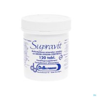 Supravit is een multivitaminen-mineralen preparaat die uw algemene tekorten aan vitaminen en mineralen aanvult. Een dagelijkse aanvulling met Supravit is dan ook primordiaal voor een goede energiehuishouding. Dit hooggedoseerd multivitaminen-mineralen com