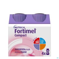 FORTIMEL COMPACT FRAISE BOUTEILLES 4X125ML