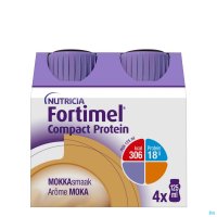FORTIMEL COMPACT PROTEIN MOKKA FLESJES 4X125ML