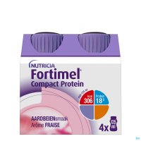 FORTIMEL COMPACT PROTEIN FRAISE BOUTEILLES 4X125ML