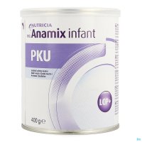 PKU Anamix infant est indiqué pour les besoins nutritionnels en cas de phénylcétonurie avérée chez les nourrissons de 0 à 12 mois et en complément chez les enfants jusqu'à 3 ans. A utiliser sous surveillance médicale.

PKU Anamix infant est un aliment e