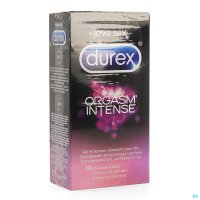 Durex Orgasm'Intense Condooms hebben een stimulerende structuur met ribbels en nopjes met Desirex-gel, voor een verwarmende, verkoelende of tintelende sensatie.

Het Durex Orgasm'Intense Condoom bevat een stimulerende gel, speciaal ontworpen voor haar i
