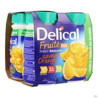 3584018 DELICAL BOISSON FRUITEE ORANGE EDULCOREE 4X200ML