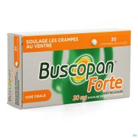 Buscopan contient comme substance active le bromure de butylhyoscine, un spasmolytique. Un spasmolytique est un médicament qui supprime les spasmes: un agent antispasmodique. 