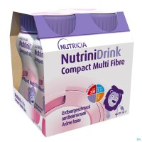 NUTRINIDRINK COMPACT MULTI FIBRE FRAISE BOUTEILLES 4x125ML