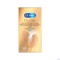 DUREX NUDE EXTRA LUBE CONDOOMS 10