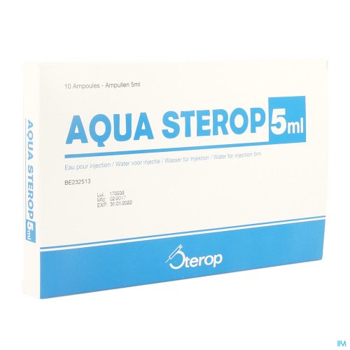 AQUA STEROP POUR INJ SOLVENS AMP 10 X 5ML